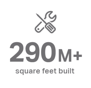 grey graphic saying 290m+ square feet built