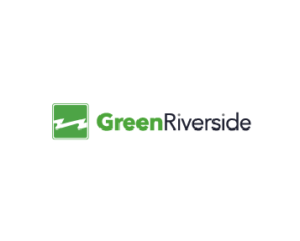 Green Riverside Logo with Green text in the color Green